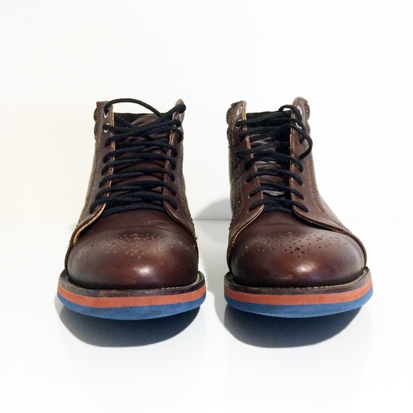 Thom Browne High Top Brogue Brown Leather Boots 7 - Picture 4 of 13